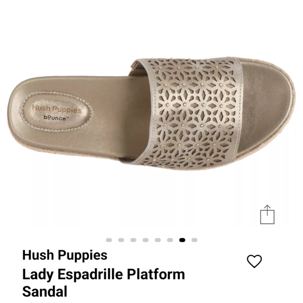 Hush Puppies Gold Espadrille Platform Sandal